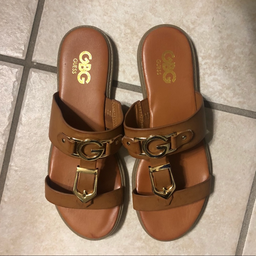 Chestnut Guess Sandals 7.5